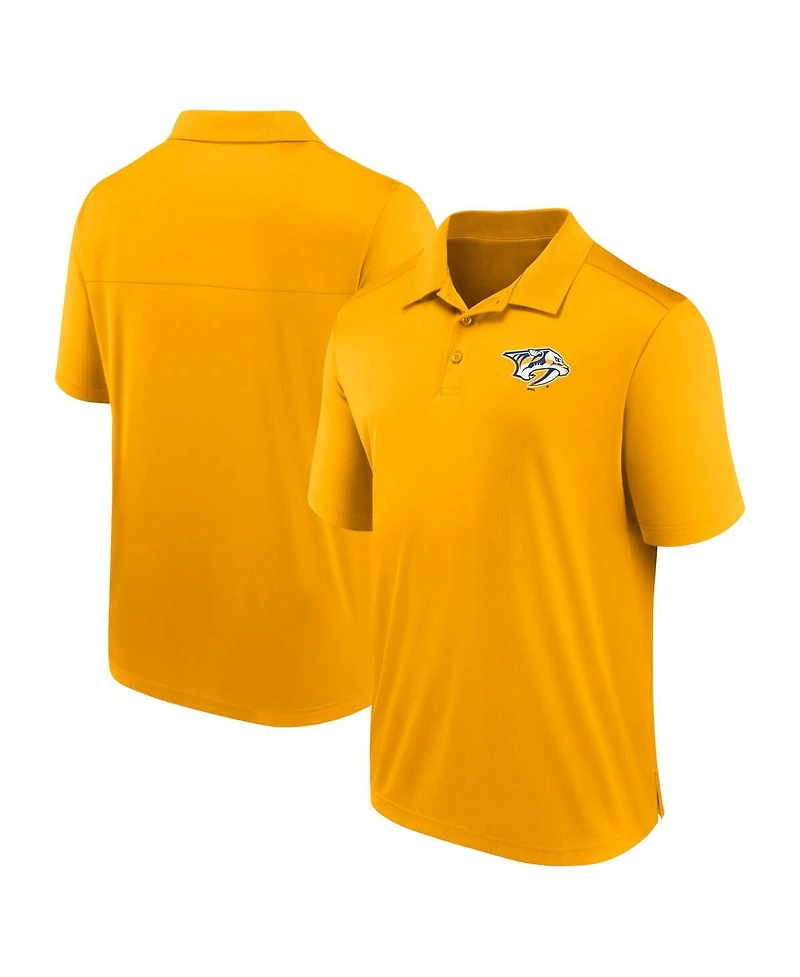 Men's Fanatics Gold Nashville Predators Left Side Block Polo Shirt