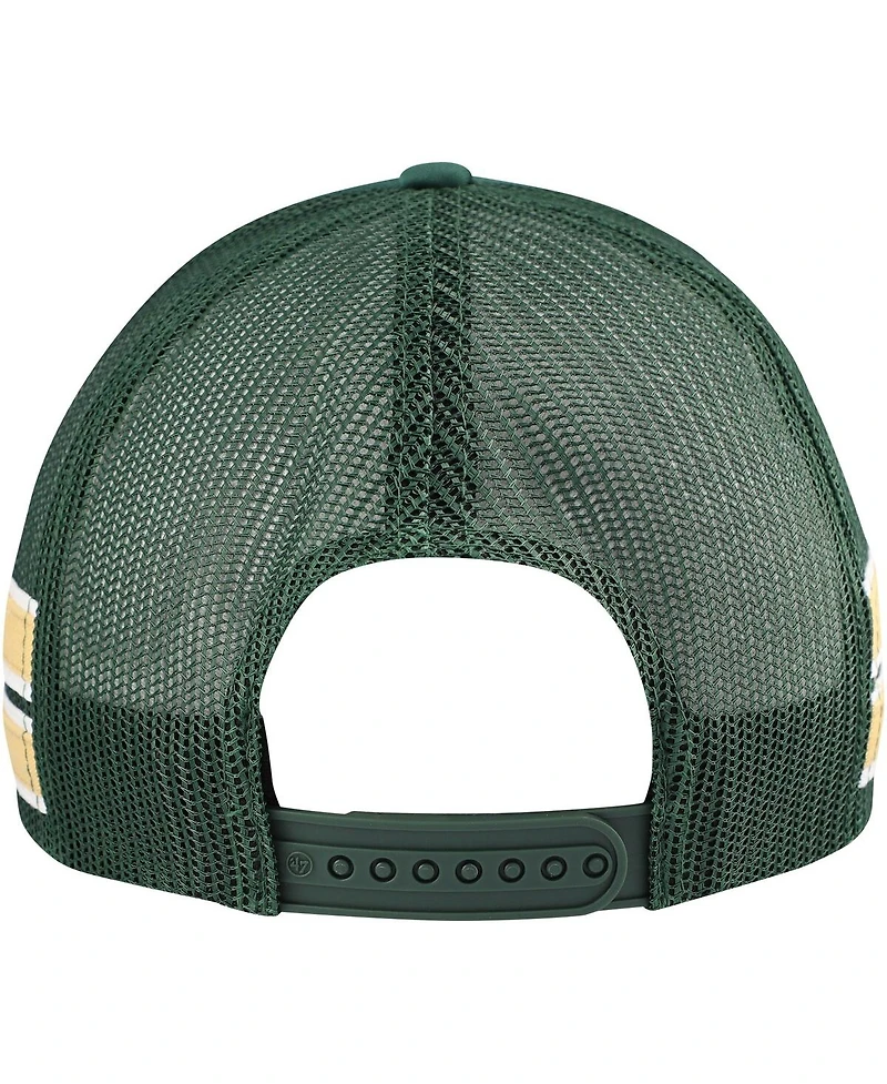 Men's '47 Brand Hunter Green Milwaukee Bucks Sidebrand Stripes Trucker Adjustable Hat