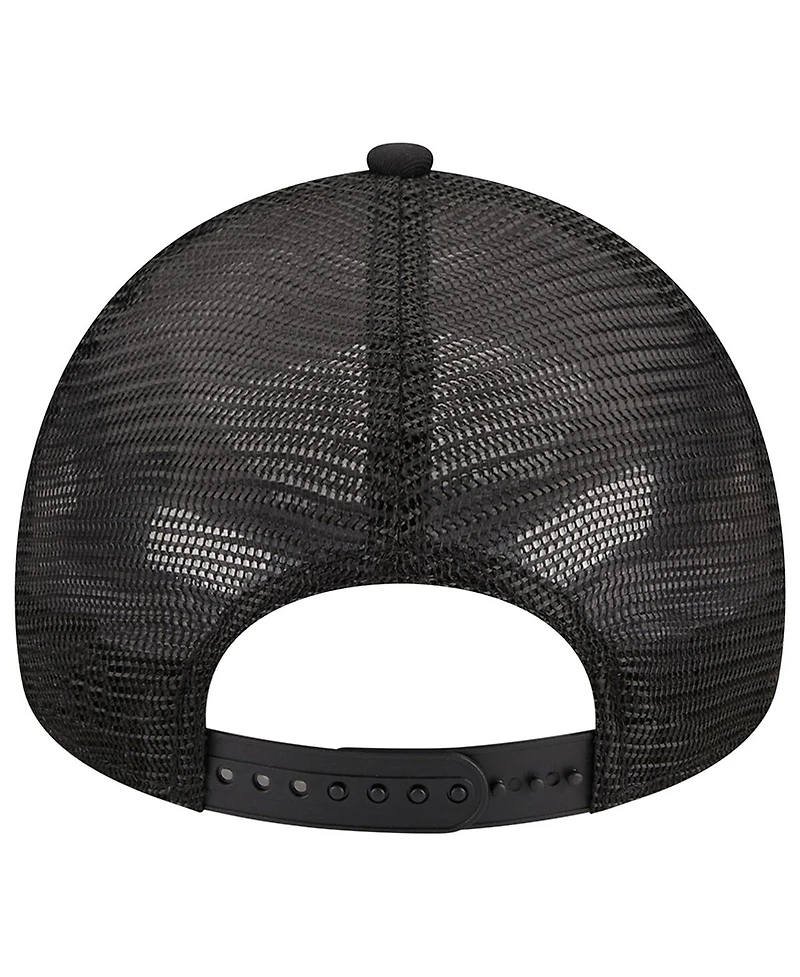 Men's New Era Black Baltimore Orioles A-Frame 9FORTY Trucker Adjustable Hat