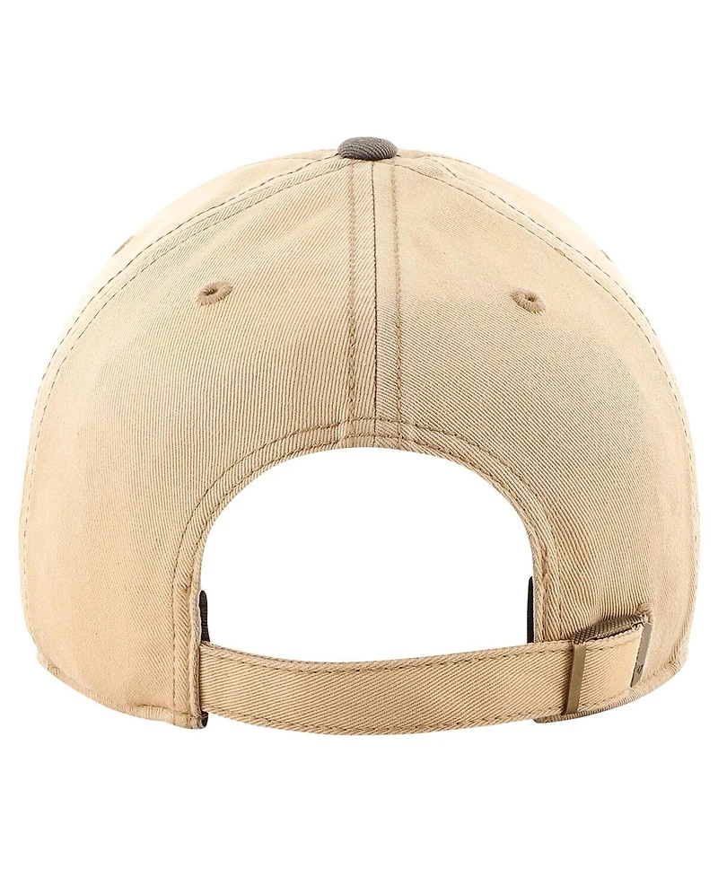 Men's '47 Brand Khaki, Black Distressed Boston Bruins Dusted Sedgwick Mvp Adjustable Hat