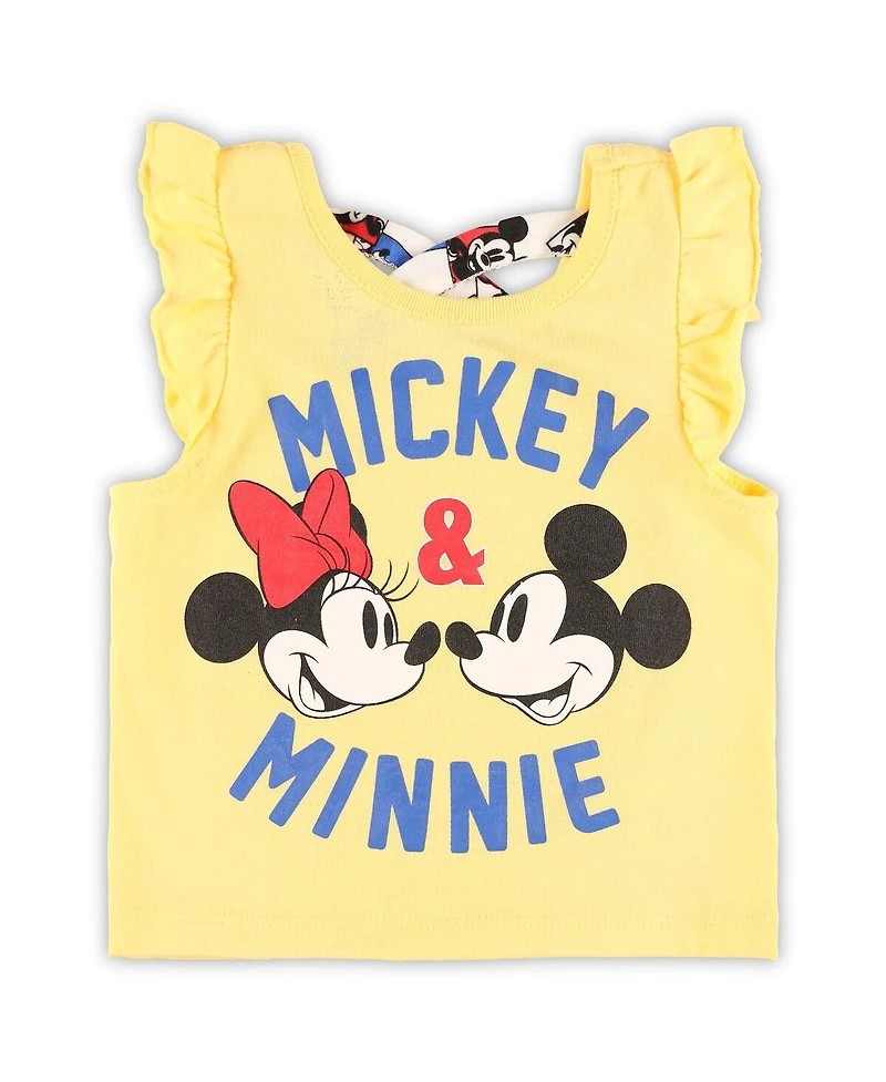 Baby Boys and Girls Minnie Mouse Red, White T-Shirt Shorts Set