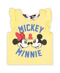 Baby Boys and Girls Minnie Mouse Red, White T-Shirt Shorts Set