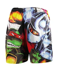 Men's Chalk Line Black Teenage Mutant Ninja Turtles Eastman & Laird 1984 Cover Retro Shorts