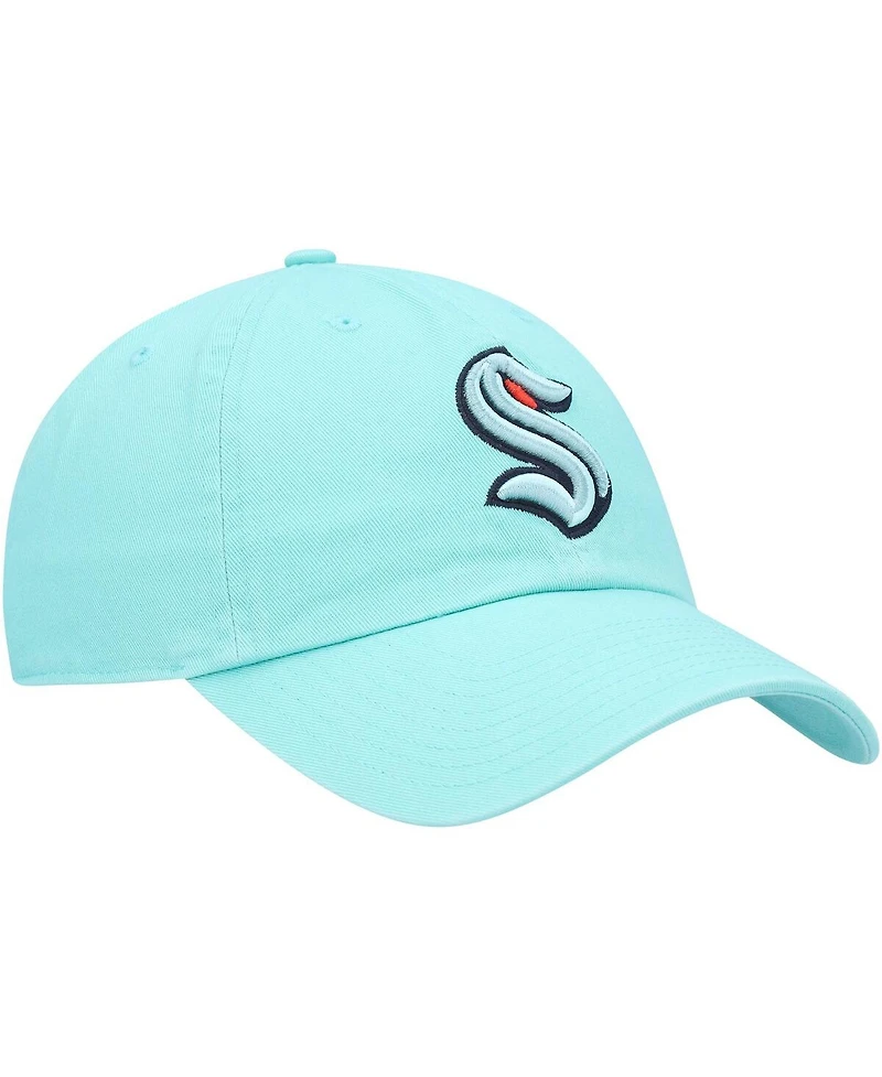 Men's '47 Brand Light Blue Seattle Kraken Logo Clean Up Adjustable Hat