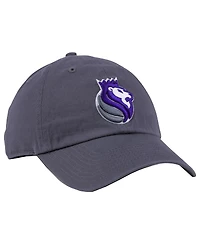 Men's '47 Brand Gray Sacramento Kings Team Logo Clean Up Adjustable Hat