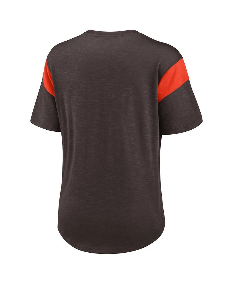 Women's Nike Brown Cleveland Browns Primary Logo Fashion Top