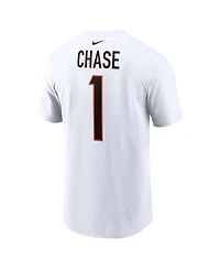 Men's Nike Ja'Marr Chase White Cincinnati Bengals Player Name and Number T-shirt