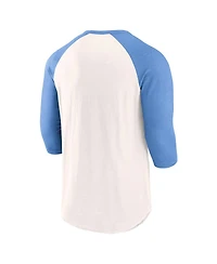 Men's Fanatics White, Light Blue St. Louis Cardinals Backdoor Slider Raglan 3/4-Sleeve T-shirt
