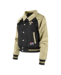 Women's New Era Black Orleans Saints Coaches Raglan Full-Snap Jacket