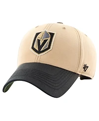 Men's '47 Brand Khaki, Black Distressed Vegas Golden Knights Dusted Sedgwick Mvp Adjustable Hat