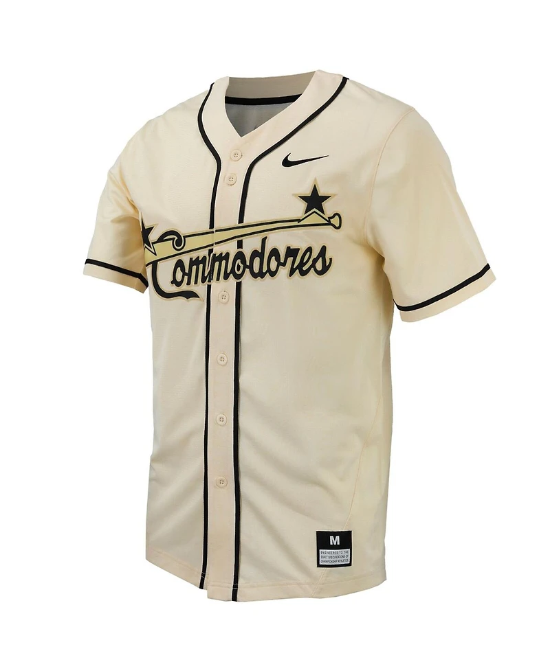 Men's Nike Natural Vanderbilt Commodores Replica Full-Button Baseball Jersey