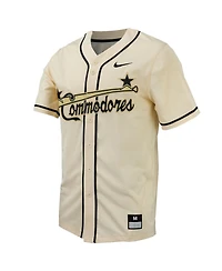 Men's Nike Natural Vanderbilt Commodores Replica Full-Button Baseball Jersey