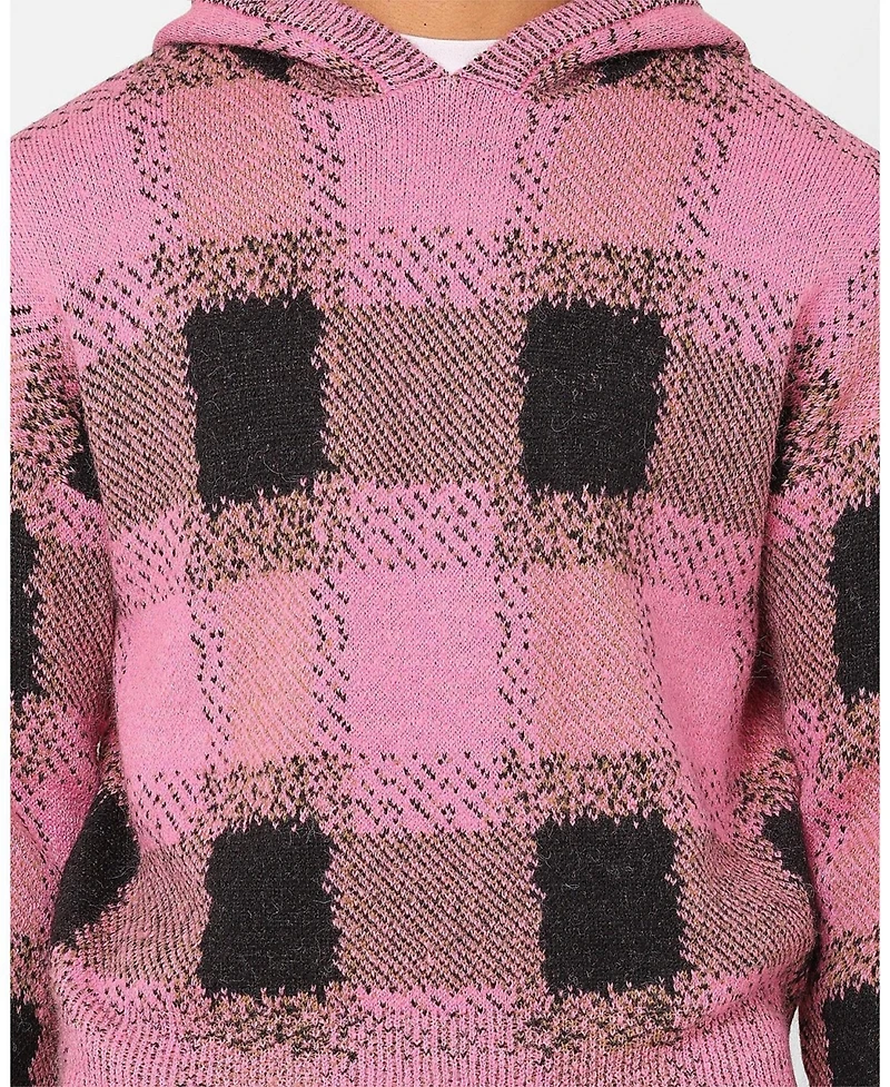 Xxiii Men's Dalas Plaid Sweater Hoodie