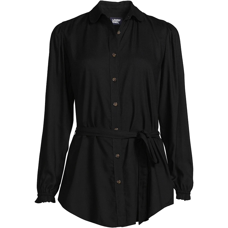 Lands' End Women's Plus Rayon Tie Waist Shirt