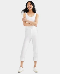 Style & Co Petite High-Rise High-Cuff Capri Jeans, Created for Macy's