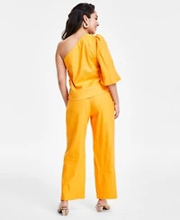 I.N.C. International Concepts Petite One Shoulder Top Wide Leg Pants Created For Macys