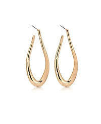 Ettika Oblong 18k Gold Plated Abstract Hoop Earring