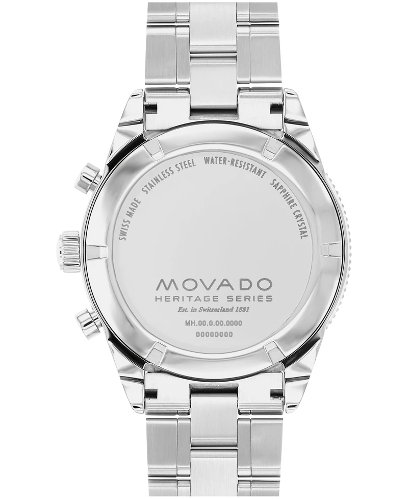 Movado Men's Calendoplan S Swiss Quartz Chrono Stainless Steel Silver-tone Watch 42mm