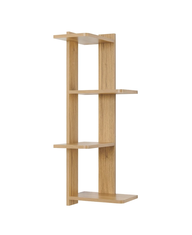 Danya B Alvar Corner 4-Tier Floating Ledge Column Wall Shelf
