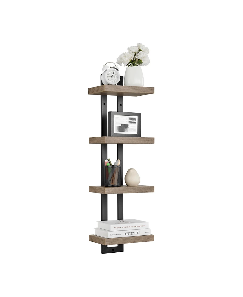 Danya B 4-Tier Ladder Bracket Floating Wall Shelves