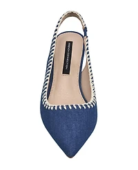 French Connection Ladies Quinn Slingback Kitten Heel - Denim