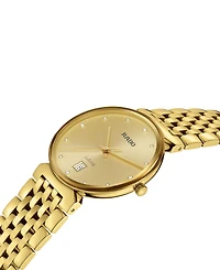 Rado Women's Swiss Florence Diamond (1/20 ct. t.w.) Gold Pvd Stainless Steel Bracelet Watch 38mm