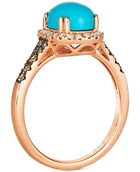 Le Vian Robins Egg Blue Turquoise (2 ct. t.w.) and Diamond (1/3 Halo Ring 14k Rose Gold