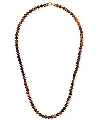 Esquire Men's Jewelry Red Tiger Eye Statement Necklace in 18k Gold-Plated Sterling Silver, Created by Macy's