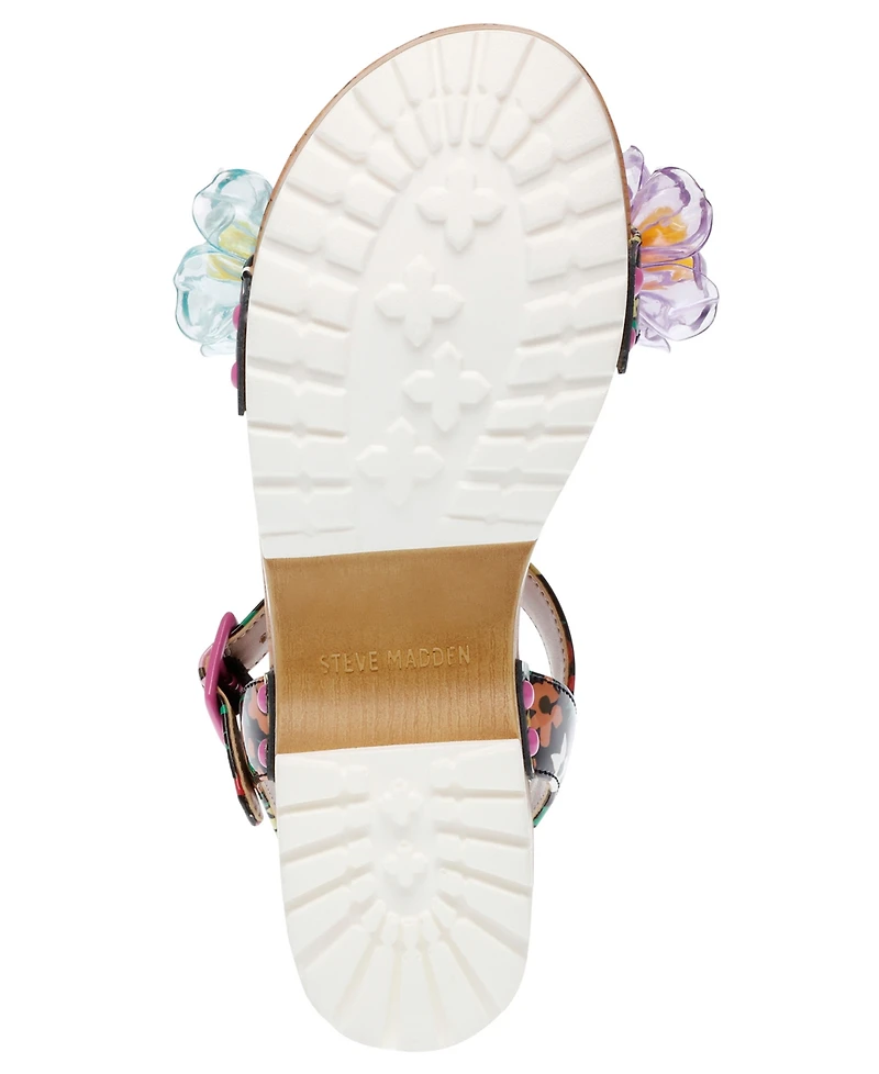 Betsey Johnson Little and Big Girls Oakly Clog Sandals with Flower Details
