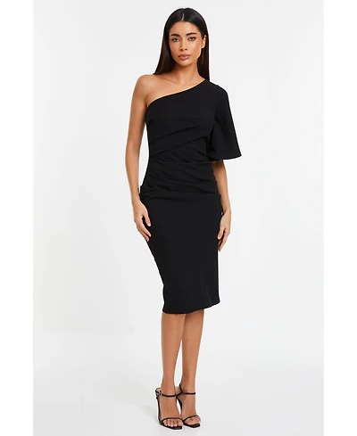 Quiz Women's Scuba Crepe One Shoulder Midi Dress