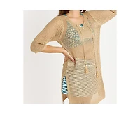 Calypsa Women's Crochet Beach Cover Up Dress