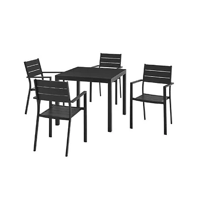 Infinity Modern 5-Piece Square Aluminum Outdoor Dining Set