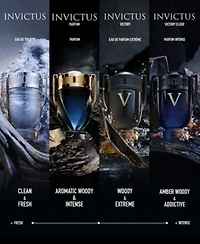 Rabanne Mens Invictus Parfum Fragrance Collection