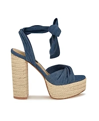 Nine West Women's Gertha Block Heel Round Toe Dress Sandals