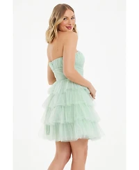 Quiz Women's Tulle Tiered Mini Dress