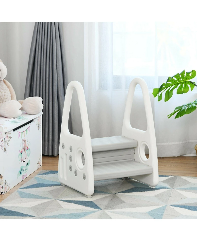 Slickblue Kids Step Stool with Armrest for Kitchen Toilet Potty Training