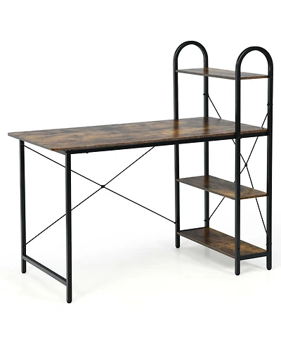 48-Inch Reversible Computer Desk with Storage Shelf