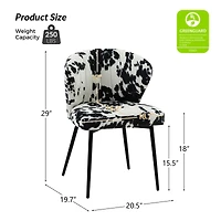 Dunten Contemporary Upholstery Accent Chair with Cowhide Pattern and Tufted Back