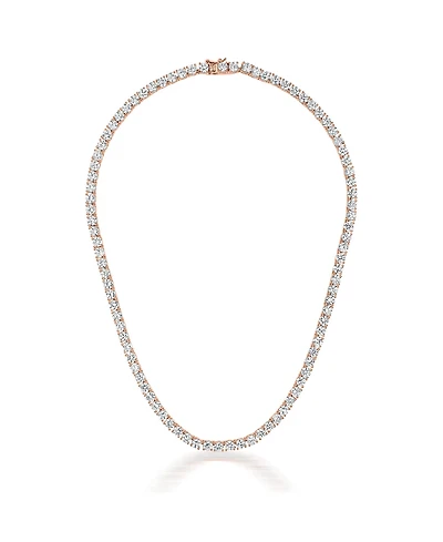 Sterling Silver Clear Cubic Zirconia 4MM Tennis Necklace