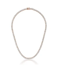 Sterling Silver Clear Cubic Zirconia 4MM Tennis Necklace