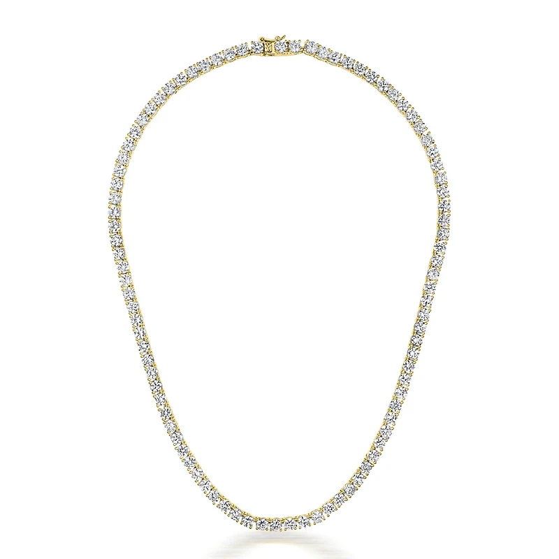 Sterling Silver Clear Cubic Zirconia 4MM Tennis Necklace