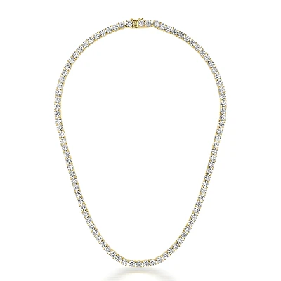 Sterling Silver Clear Cubic Zirconia 4MM Tennis Necklace