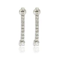 Suzy Levian Sterling Silver Cubic Zirconia Grandeur Line Dangle Earrings