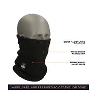 RefrigiWear Men's Silver Magic Neck Gaiter - Knit Face Mask with Smart Silver Lining