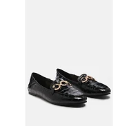 wibele croc textured metal show detail loafers