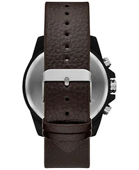 Folio Men's Three Hand Brown Polyurethane Watch 48mm Gift Set