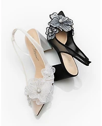 Betsey Johnson Women's Petra Flower Applique Slingback Pumps