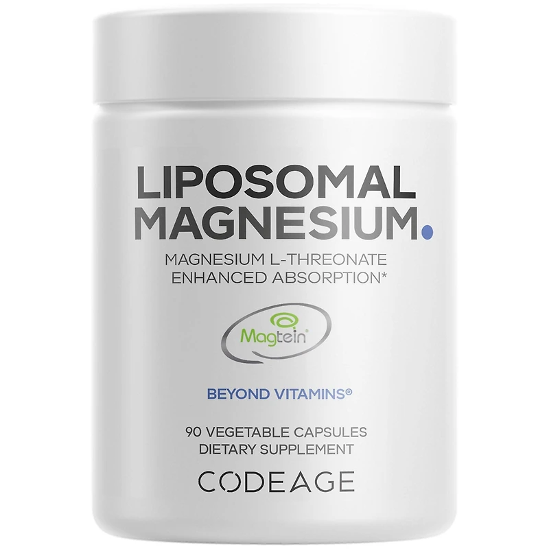 Codeage Liposomal Magnesium L-Threonate Supplement, Patented Magtein Magnesium Threonate for Brain Health, Memory and Cognitive Function Support, Bioa