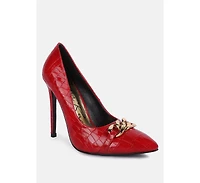 Fanfare Croc Stiletto Pump Heels