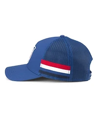 Men's American Needle Blue New York Rangers HotFoot Stripes Trucker Adjustable Hat